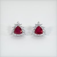 <span>2.51</span>&nbsp;<span class="tooltip-light">Ct.Tw.<span class="tooltiptext">Total Carat Weight</span></span> Ruby Earrings, 14K White Gold 1