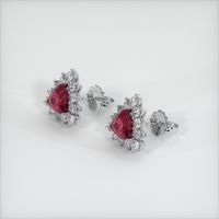 <span>2.51</span>&nbsp;<span class="tooltip-light">Ct.Tw.<span class="tooltiptext">Total Carat Weight</span></span> Ruby Earrings, 14K White Gold 3