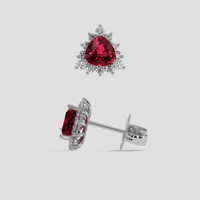 <span>1.21</span>&nbsp;<span class="tooltip-light">Ct.Tw.<span class="tooltiptext">Total Carat Weight</span></span> Purplish Red Ruby Earrings, 14K White Gold 2