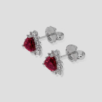 <span>1.21</span> <span class="tooltip-light">Ct.Tw.<span class="tooltiptext">Total Carat Weight</span></span> Purplish Red Ruby Earrings, 14K White Gold 3