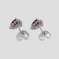 <span>1.21</span> <span class="tooltip-light">Ct.Tw.<span class="tooltiptext">Total Carat Weight</span></span> Purplish Red Ruby Earrings, 14K White Gold 4