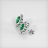 Halo Emerald Earrings 0.75 Ct.Tw.Total Carat Weight, 18K White Gold Preview