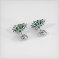 Halo Emerald Earrings 0.75 Ct.Tw.Total Carat Weight, 18K White Gold Preview