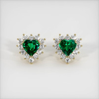 <span>6.58</span>&nbsp;<span class="tooltip-light">Ct.Tw.<span class="tooltiptext">Total Carat Weight</span></span> Emerald Earrings, 18K Yellow Gold 1