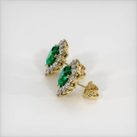 <span>6.58</span>&nbsp;<span class="tooltip-light">Ct.Tw.<span class="tooltiptext">Total Carat Weight</span></span> Emerald Earrings, 18K Yellow Gold 3