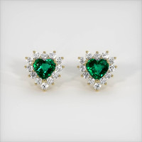 <span>2.55</span>&nbsp;<span class="tooltip-light">Ct.Tw.<span class="tooltiptext">Total Carat Weight</span></span> Emerald Earrings, 18K Yellow Gold 1