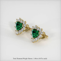 <span>2.55</span>&nbsp;<span class="tooltip-light">Ct.Tw.<span class="tooltiptext">Total Carat Weight</span></span> Emerald Earrings, 18K Yellow Gold 2