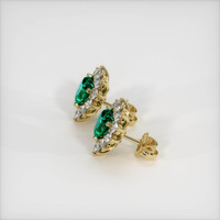 <span>2.55</span>&nbsp;<span class="tooltip-light">Ct.Tw.<span class="tooltiptext">Total Carat Weight</span></span> Emerald Earrings, 18K Yellow Gold 3