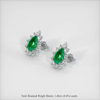 <span>3.27</span>&nbsp;<span class="tooltip-light">Ct.Tw.<span class="tooltiptext">Total Carat Weight</span></span> Emerald Earrings, Platinum 950 2