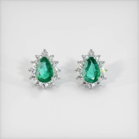 Emerald Earrings 6.96 Ct.Tw.Total Carat Weight Platinum 950 Preview