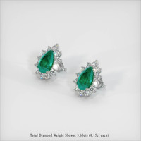 Emerald Earrings 6.96 Ct.Tw.Total Carat Weight Platinum 950 Preview