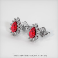 <span>0.98</span>&nbsp;<span class="tooltip-light">Ct.Tw.<span class="tooltiptext">Total Carat Weight</span></span> Ruby Earrings, Platinum 950 2