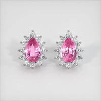 <span>4.04</span>&nbsp;<span class="tooltip-light">Ct.Tw.<span class="tooltiptext">Total Carat Weight</span></span> Sapphire Earrings, 14K White Gold 1