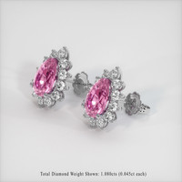 <span>4.04</span>&nbsp;<span class="tooltip-light">Ct.Tw.<span class="tooltiptext">Total Carat Weight</span></span> Sapphire Earrings, 14K White Gold 2