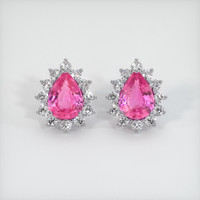 <span>2.22</span>&nbsp;<span class="tooltip-light">Ct.Tw.<span class="tooltiptext">Total Carat Weight</span></span> Sapphire Earrings, 18K White Gold 1