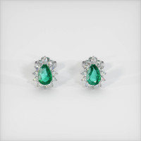Emerald Earrings 0.71 Ct.Tw.Total Carat Weight, 18K White Gold Preview