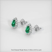 Emerald Earrings 0.71 Ct.Tw.Total Carat Weight, 18K White Gold Preview