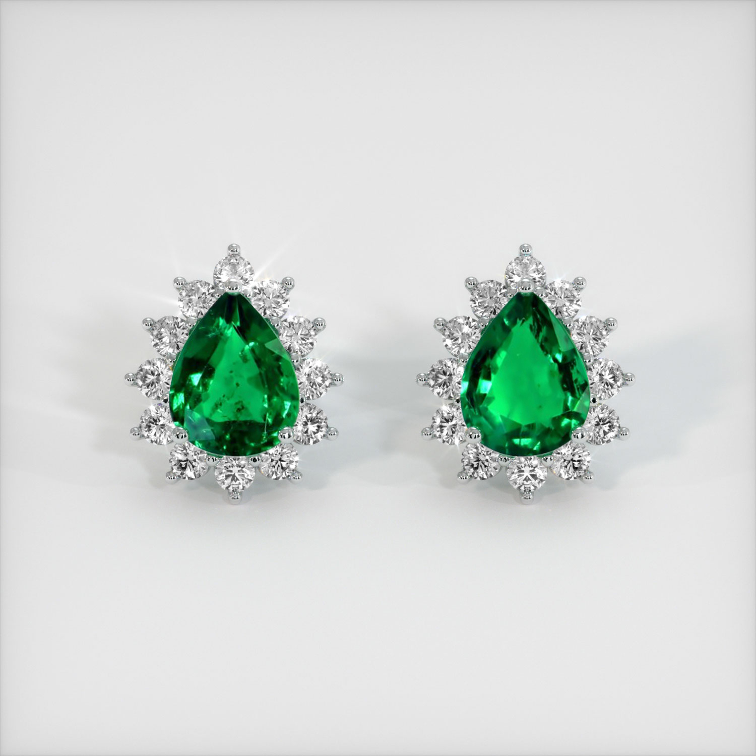 Green Earrings, Green Diamonds, Created factory Diamond, Pear Shape Earrings, Teardrop Earrings, 10 Carat Diamond, Silver Earrings, Solid Silver