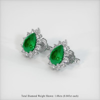 <span>3.19</span>&nbsp;<span class="tooltip-light">Ct.Tw.<span class="tooltiptext">Total Carat Weight</span></span> Emerald Earrings, 18K White Gold 2