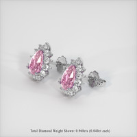2.60 Ct.Tw. Pink Sapphire Earrings, 18K White Gold 2