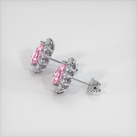 2.60 Ct.Tw. Pink Sapphire Earrings, 18K White Gold 3