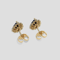 <span>1.10</span> <span class="tooltip-light">Ct.Tw.<span class="tooltiptext">Total Carat Weight</span></span> Blue Sapphire Earrings, 14K Yellow Gold 4