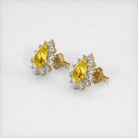 <span>3.23</span>&nbsp;<span class="tooltip-light">Ct.Tw.<span class="tooltiptext">Total Carat Weight</span></span> Sapphire Earrings, 18K Yellow Gold 2