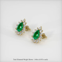 <span>3.27</span>&nbsp;<span class="tooltip-light">Ct.Tw.<span class="tooltiptext">Total Carat Weight</span></span> Emerald Earrings, 18K Yellow Gold 2