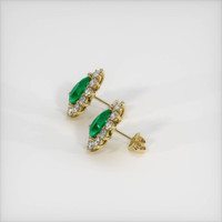 <span>3.27</span>&nbsp;<span class="tooltip-light">Ct.Tw.<span class="tooltiptext">Total Carat Weight</span></span> Emerald Earrings, 18K Yellow Gold 3