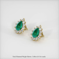 Emerald Earrings 6.96 Ct.Tw.Total Carat Weight 18K Yellow Gold Preview