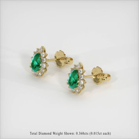 Emerald Earrings 0.71 Ct.Tw.Total Carat Weight, 18K Yellow Gold Preview