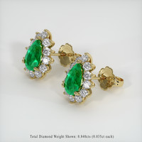 1.34 Ct.Tw. Emerald Earrings, 18K Yellow Gold 2