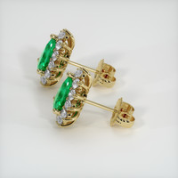 1.34 Ct.Tw. Emerald Earrings, 18K Yellow Gold 3