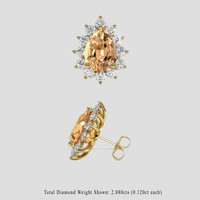 <span>8.97</span>&nbsp;<span class="tooltip-light">Ct.Tw.<span class="tooltiptext">Total Carat Weight</span></span> Golden Yellow Beryl Earrings, 18K Yellow Gold 2