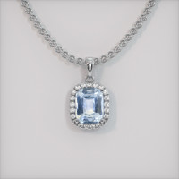 2.99 Ct. Blue Sapphire Pendant, Platinum 950 1