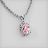 3.59 Ct. Pink Sapphire Pendant, Platinum 950 2