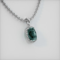 7.47 Ct. Bluish Green Sapphire Pendant, Platinum 950 2