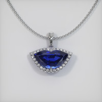 2.51 Ct. Blue Sapphire Pendant, 14K White Gold 1
