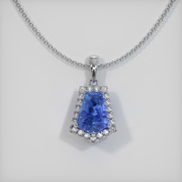 2.54 Ct. Blue Sapphire Pendant, 14K White Gold 1