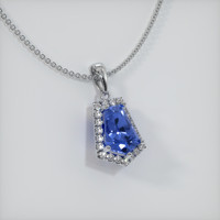 2.54 Ct. Blue Sapphire Pendant, 14K White Gold 2