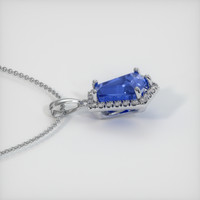 2.54 Ct. Blue Sapphire Pendant, 14K White Gold 3