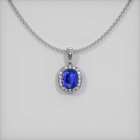 1.33 Ct. Sapphire Pendant, 14K White Gold 1