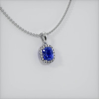1.33 Ct. Sapphire Pendant, 14K White Gold 2