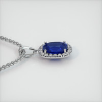 3.02 Ct. Blue Sapphire Pendant, 14K White Gold 3