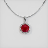 4.14 Ct. Ruby Pendant, 14K White Gold 1