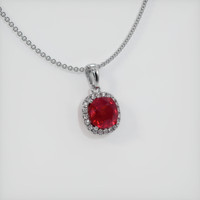 4.14 Ct. Ruby Pendant, 14K White Gold 2