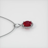 4.14 Ct. Ruby Pendant, 14K White Gold 3