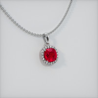 2.17 Ct. Ruby Pendant, 14K White Gold 2