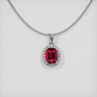 3.03 Ct. Ruby Pendant, 14K White Gold 1