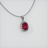 3.03 Ct. Ruby Pendant, 14K White Gold 2